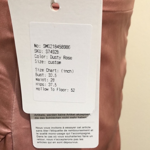 NWT Stacees Formal Maxi Dress Size 4 Blush Pink Cowl Neck Gown - Picture 6 of 10